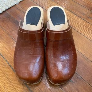 Swedish Hasbeens Dagny Clog, Cognac Croc